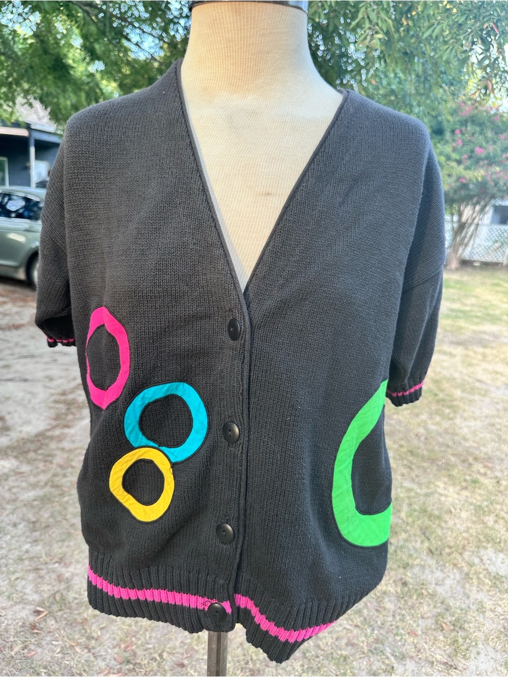 Vintage F.L. Sport Colorful Geometric Cardigan